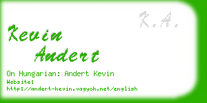 kevin andert business card